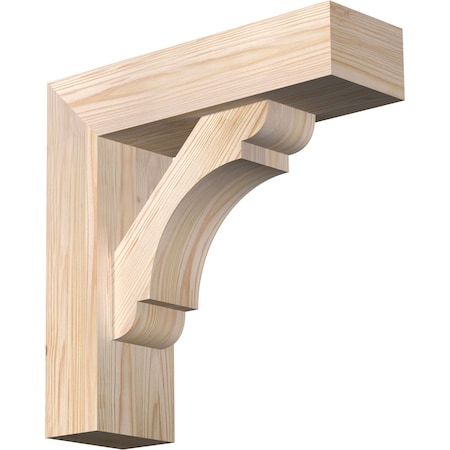 Ekena Millwork Olympic Block Smooth Bracket w/ Offset Brace, Douglas Fir, 5 1/2"W x 18"D x 18"H BKT0604X18X18OLY05SDF